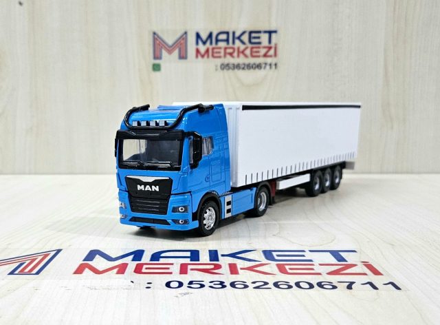 1/50 mavi MAN TGX GX TENTE DORSELİ TIR MAKETİ 