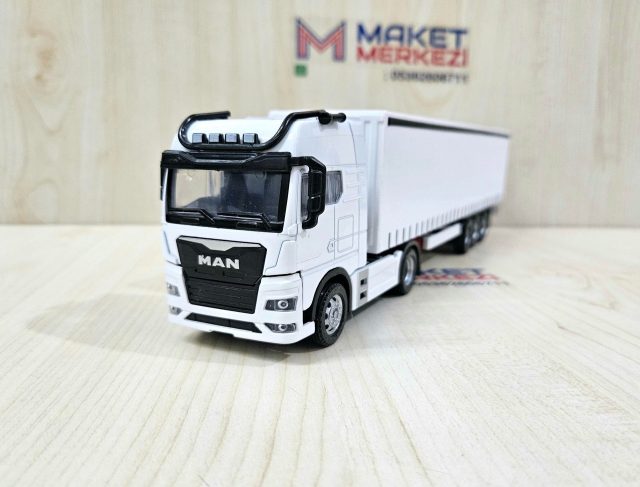 1/50 beyaz MAN TGX GX TENTE DORSELİ TIR MAKETİ
