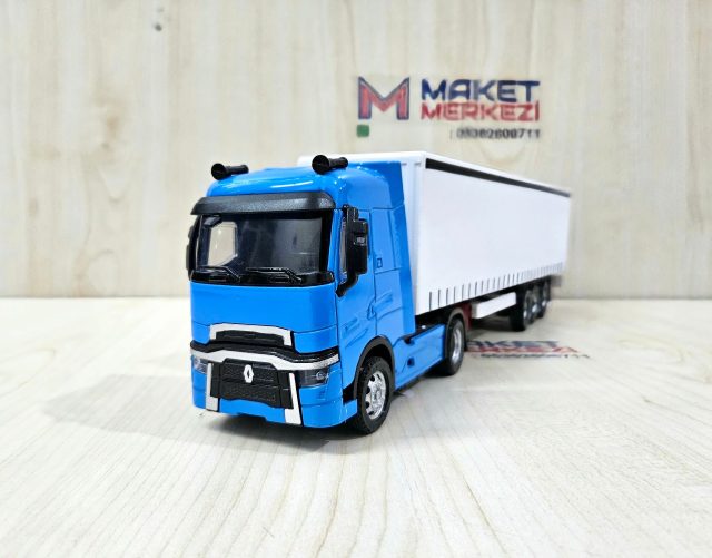 1/50 mavi RENAULT T-RANGE TENTE DORSELİ TIR MAKETİ