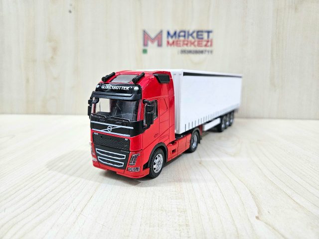 1/50 kırmızı VOLVO FH4 TENTE DORSELİ TIR MAKETİ