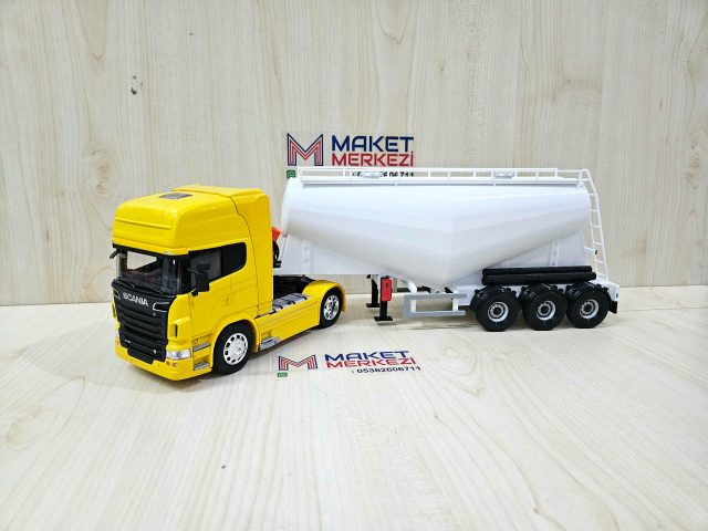 1/32 WELLY SARI SCANIA R730 V TİPİ SİLOBAS TIR MAKETİ
