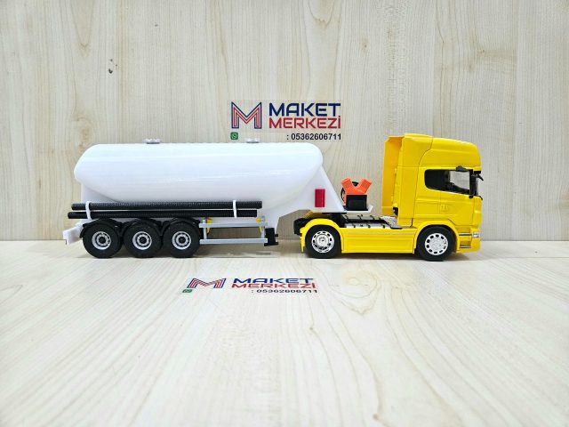 1/32 WELLY SARI SCANIA R730 W TİPİ DÜZ SİLOBAS TIR MAKETİ