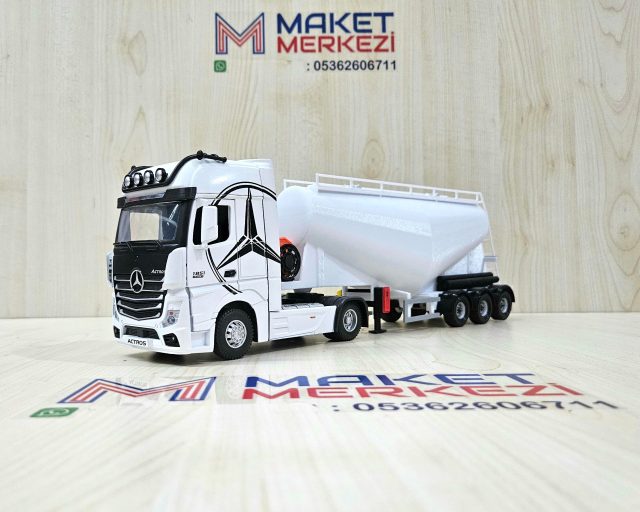 1/36 BEYAZ MERCEDES ACTROS 1851 V TİPİ SİLOBAS TIR MAKETİ