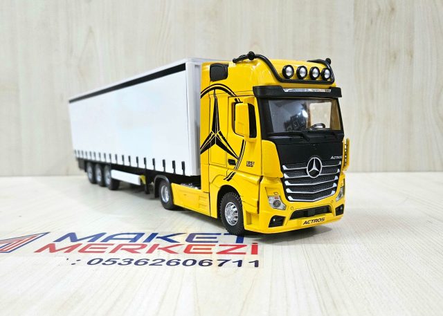 1/36 SARI MERCEDES ACTROS 1851 TENTE DORSELİ TIR MAKETİ