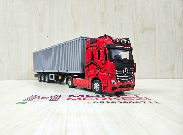 1/36 KIRMIZI MERCEDES ACTROS 1851 KONTEYNER DORSELİ TIR MAKETİ
