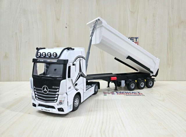 1/36 BEYAZ MERCEDES ACTROS 1851 BEYAZ DAMPER DORSELİ TIR MAKETİ