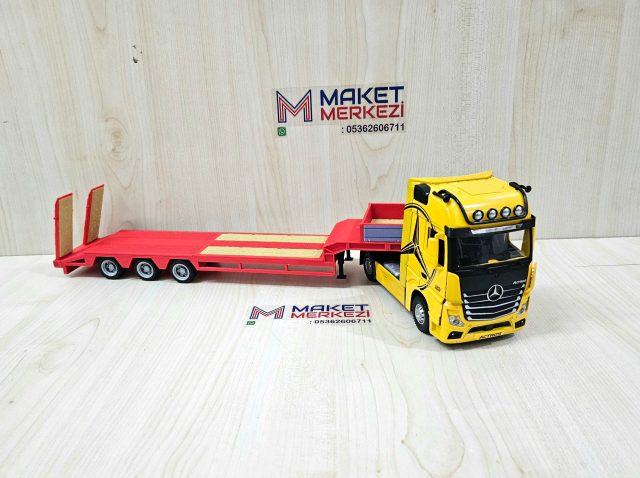 1/36 SARI MERCEDES ACTROS 1851 LOWBED DORSELİ TIR MAKETİ
