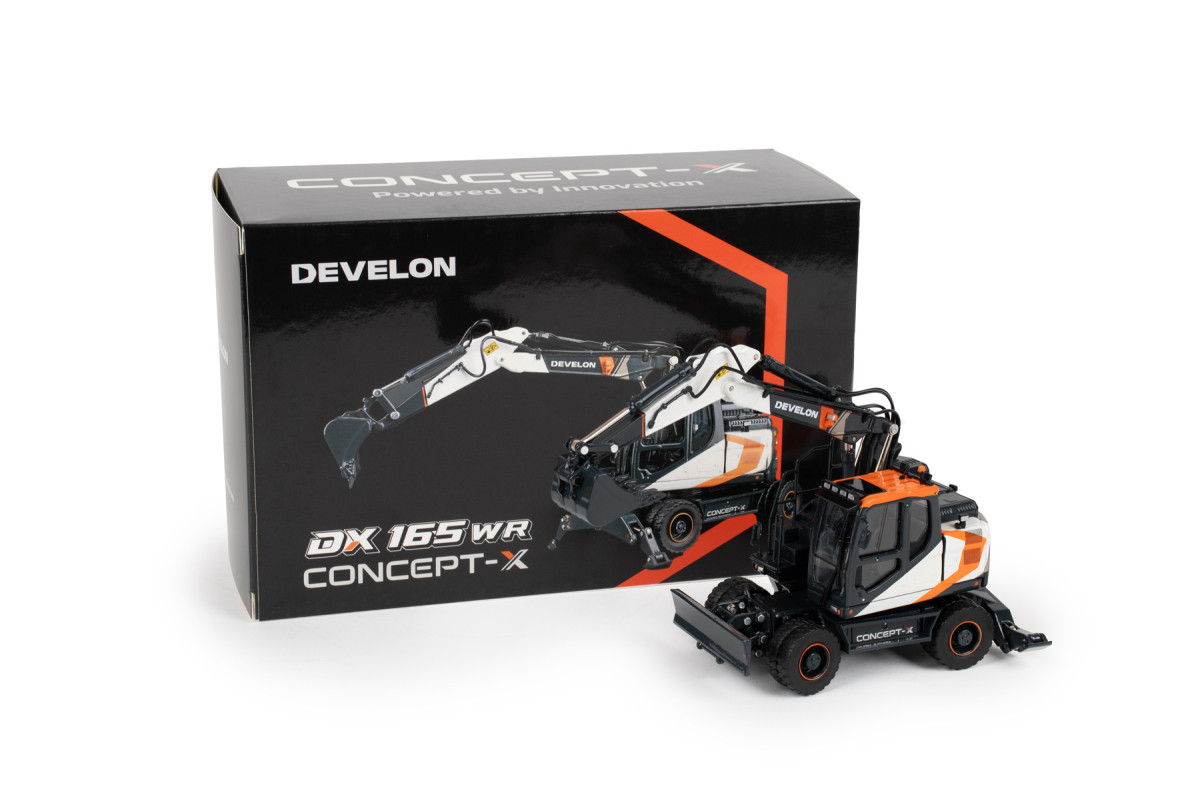 1/50 DEVELON CONCEPT-X DX165WR LASTİKLİ EKSKAVATÖR