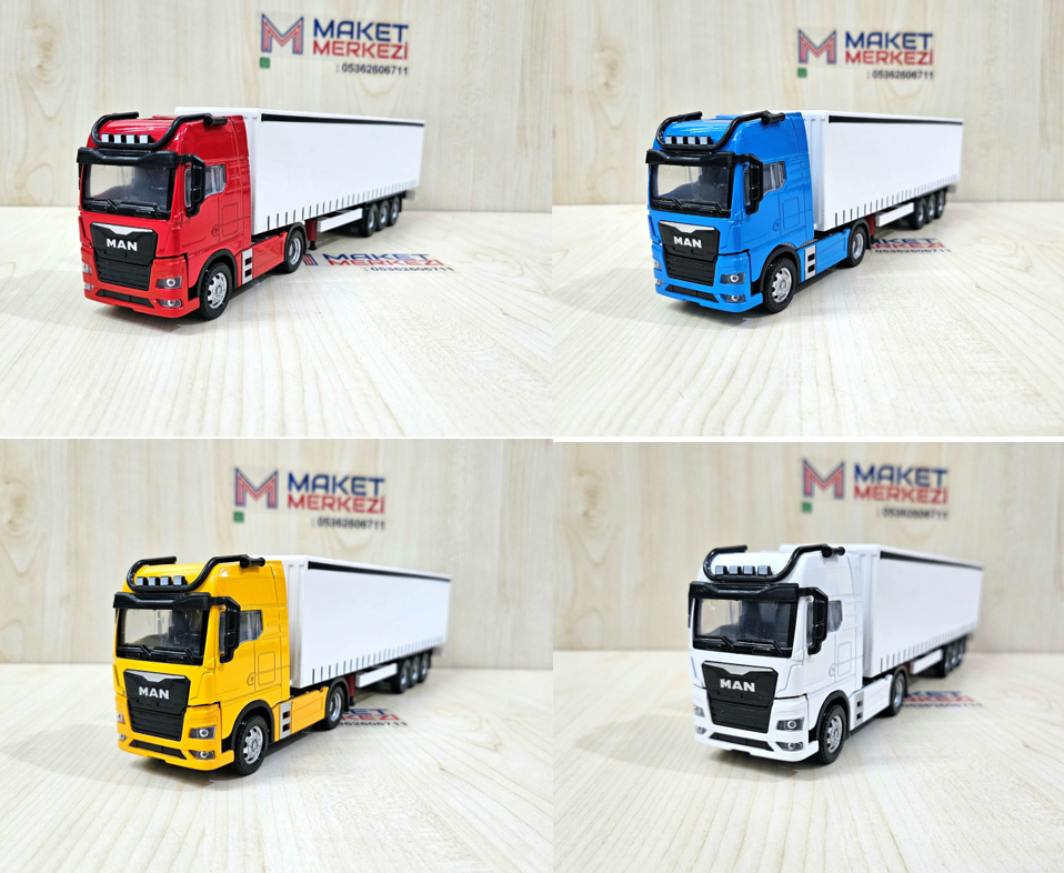 1/50 sarı MAN TGX GX TENTE DORSELİ TIR MAKETİ