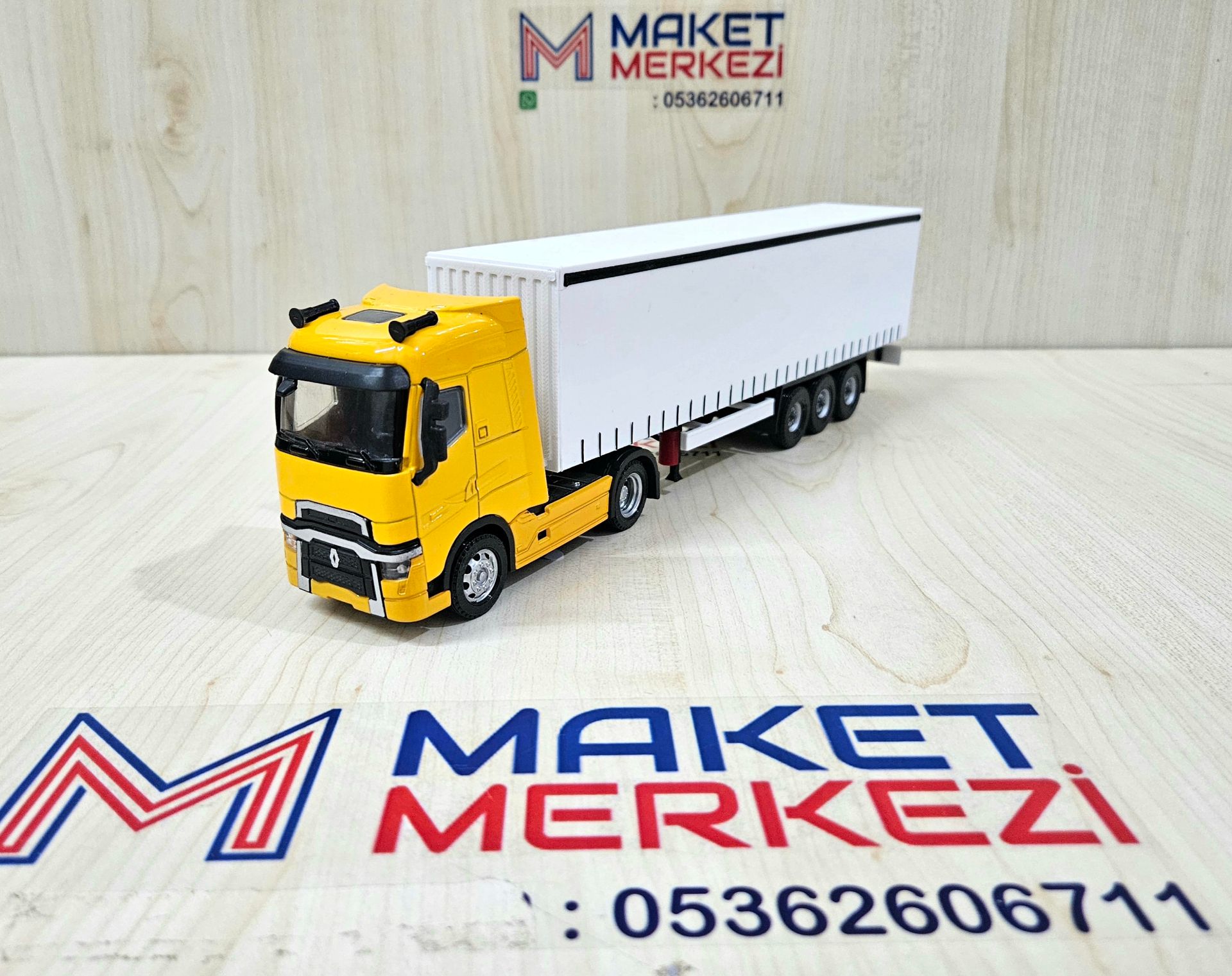 1/50 sarı RENAULT T-RANGE TENTE DORSELİ TIR MAKETİ