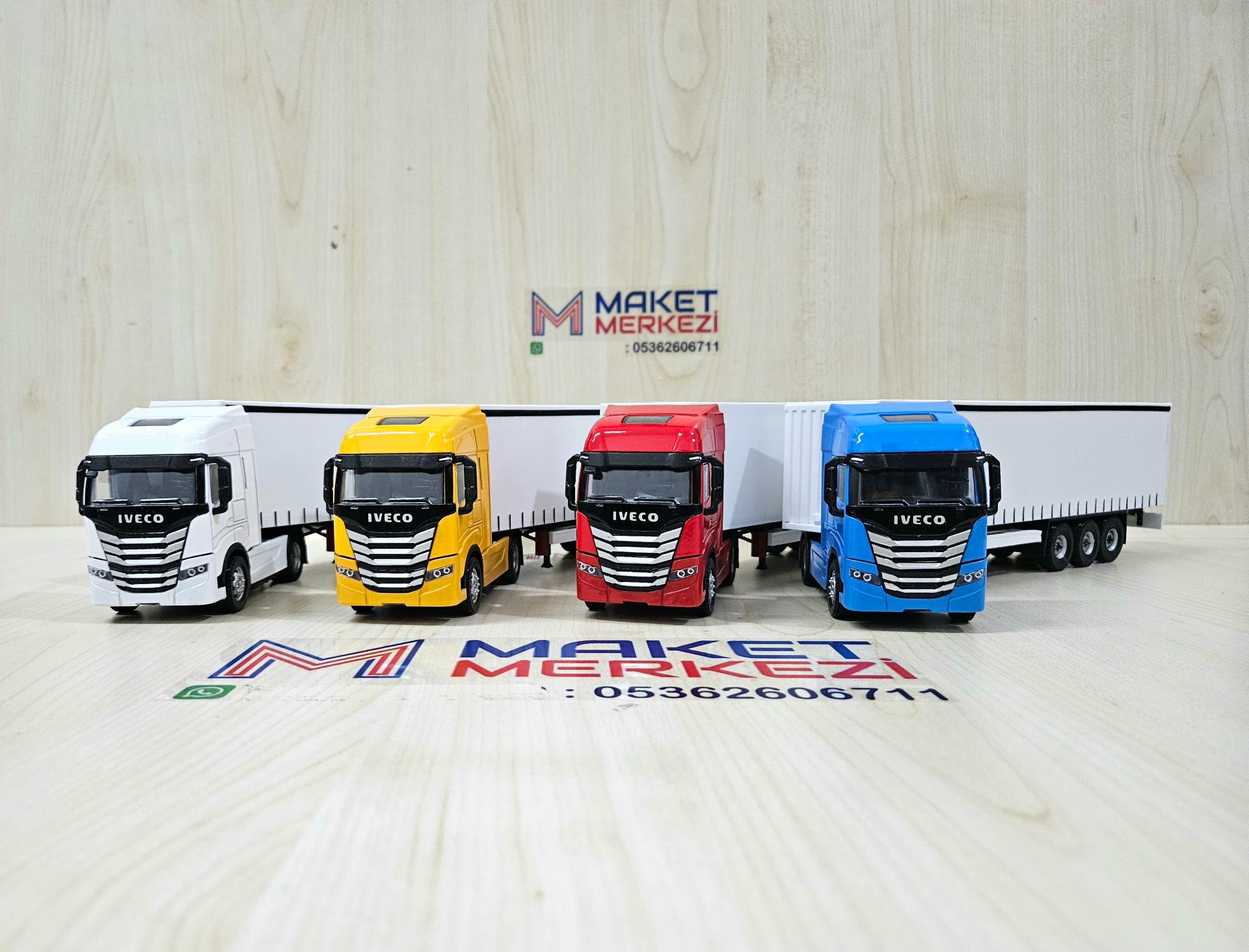 1/50 sarı IVECO S-WAY TENTE DORSELİ TIR MAKETİ