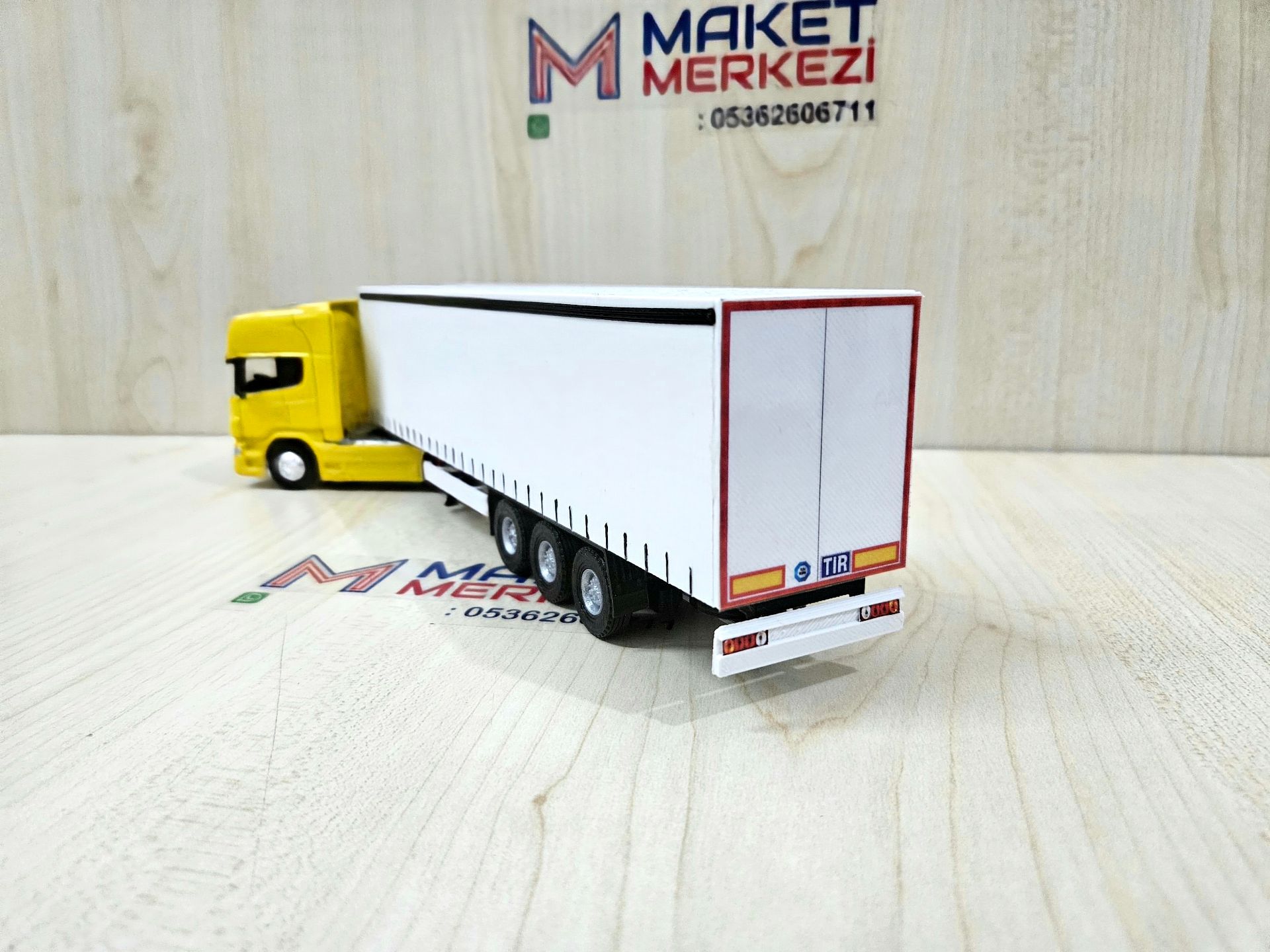 1/64 sarı SCANIA R730 TENTE DORSELİ TIR MAKETİ (25 cm boy)