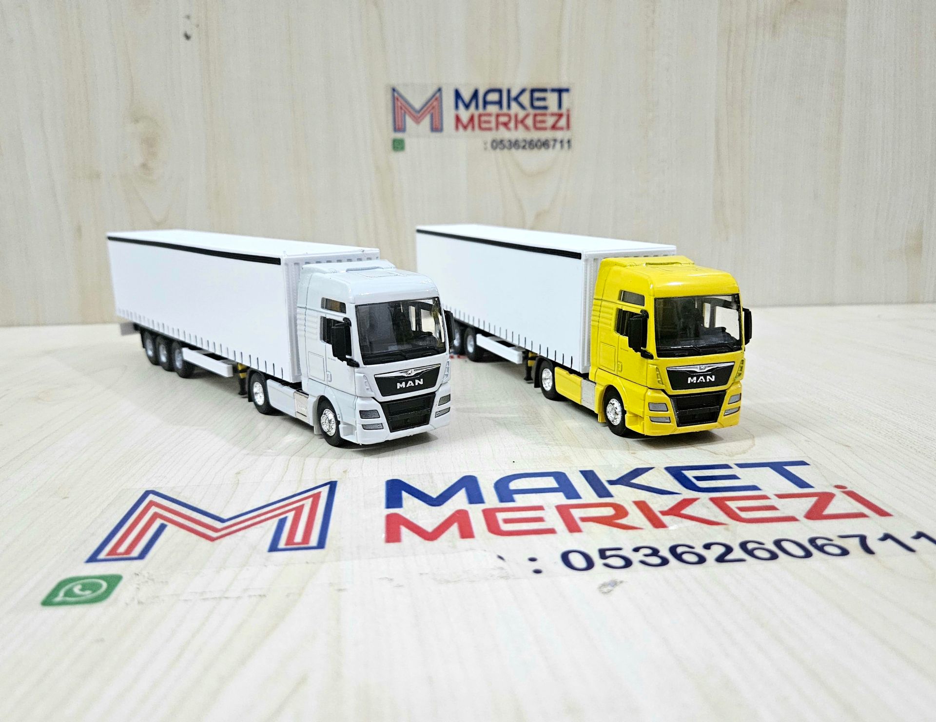 1/64 sarı MAN TGX TENTE DORSELİ TIR MAKETİ (25 cm boy)