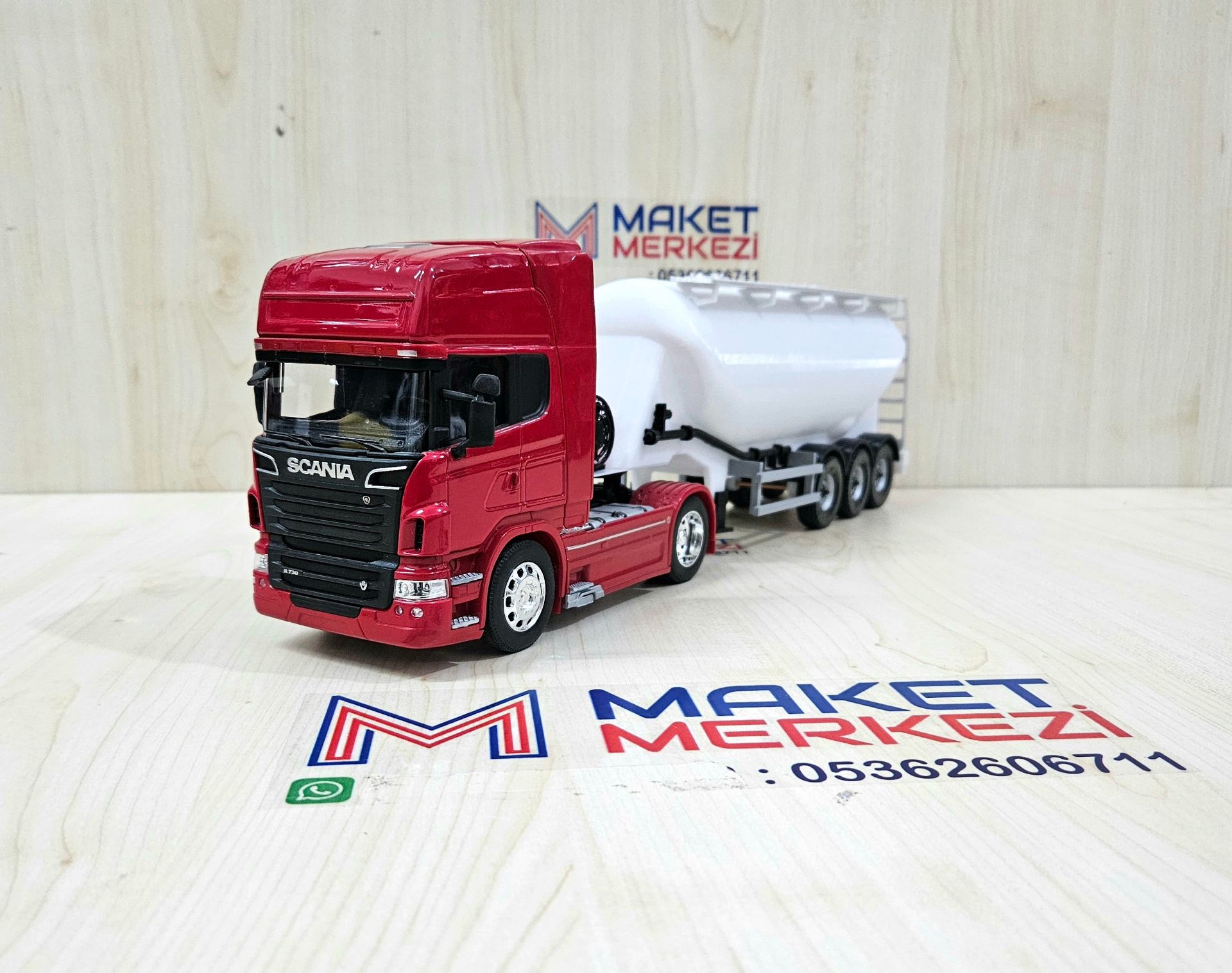 1/32 WELLY SCANIA R730 W TİPİ DÜZ SİLOBAS TIR MAKETİ