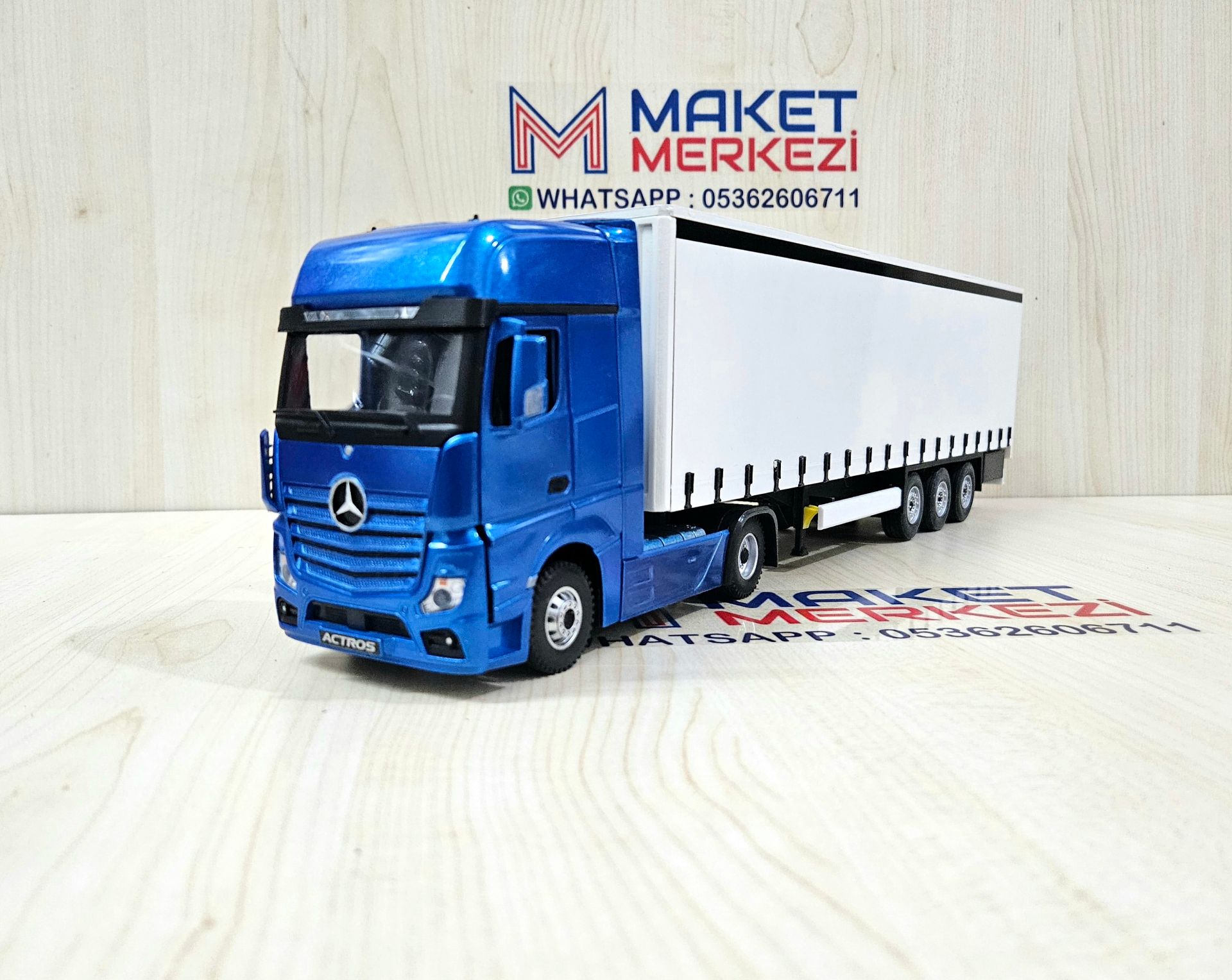 1/36 MAVİ MERCEDES ACTROS 1851 TENTE DORSELİ TIR MAKETİ