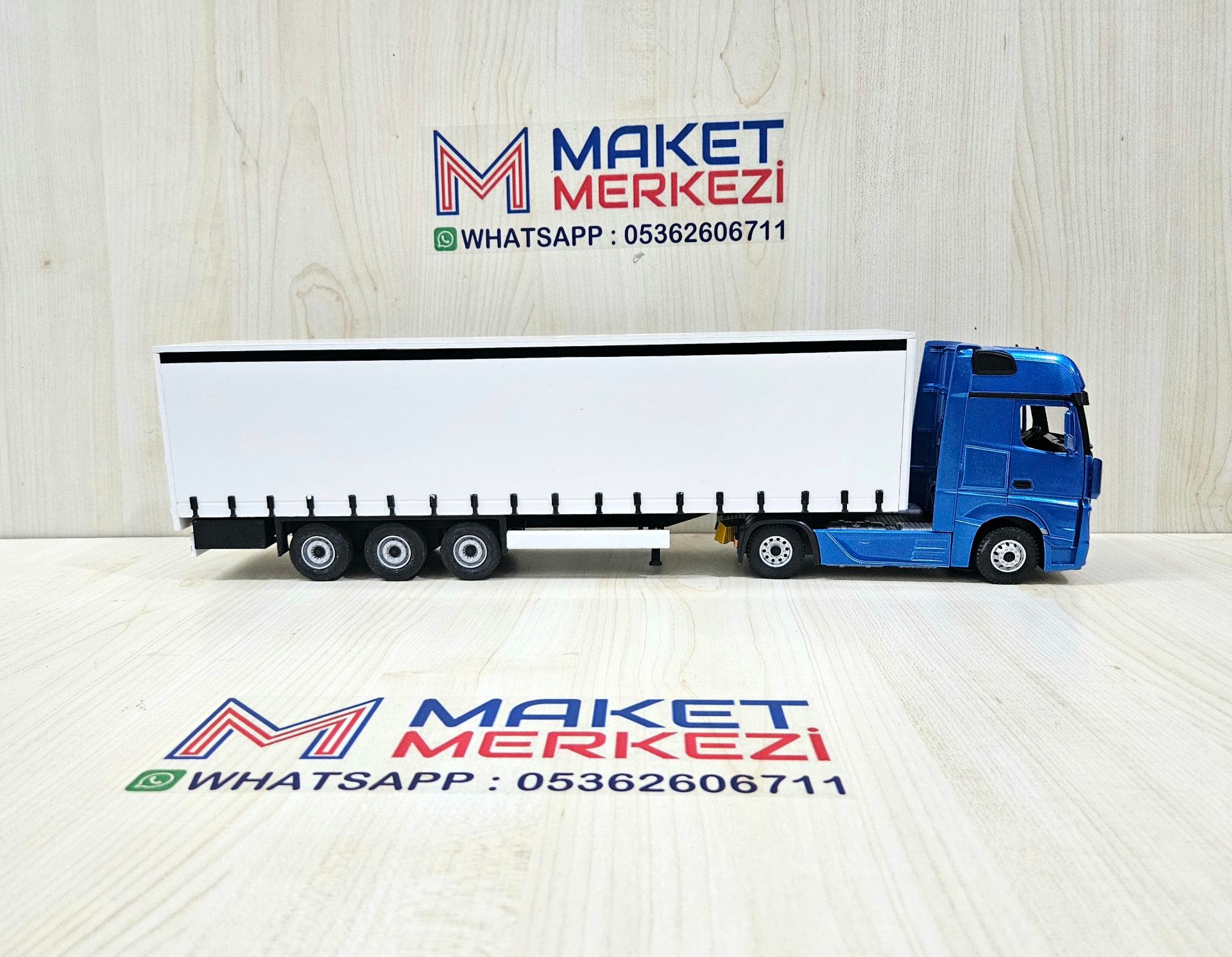 1/36 MAVİ MERCEDES ACTROS 1851 TENTE DORSELİ TIR MAKETİ