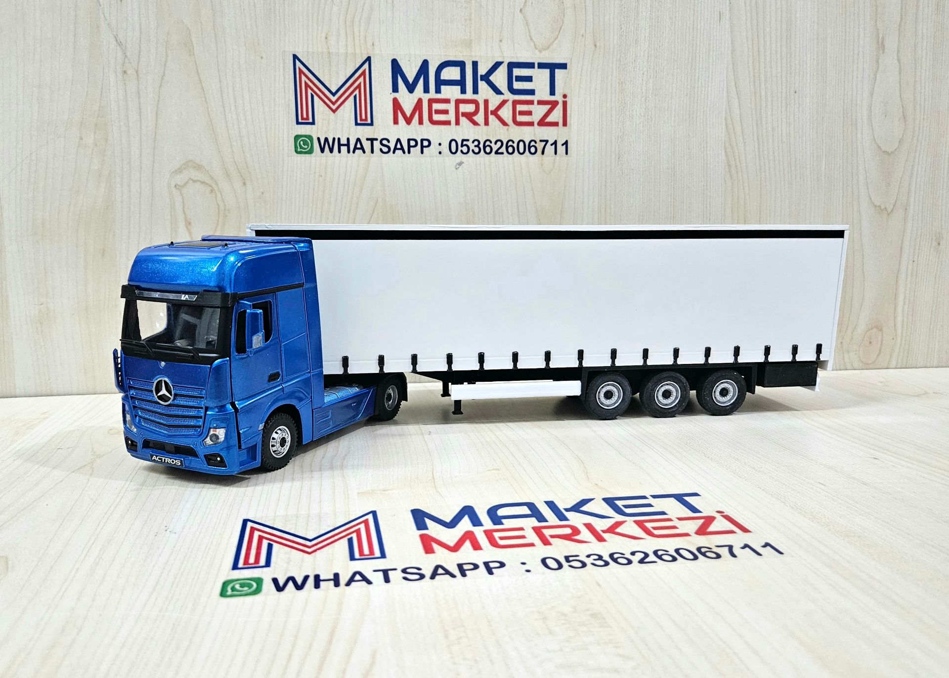 1/36 MAVİ MERCEDES ACTROS 1851 TENTE DORSELİ TIR MAKETİ