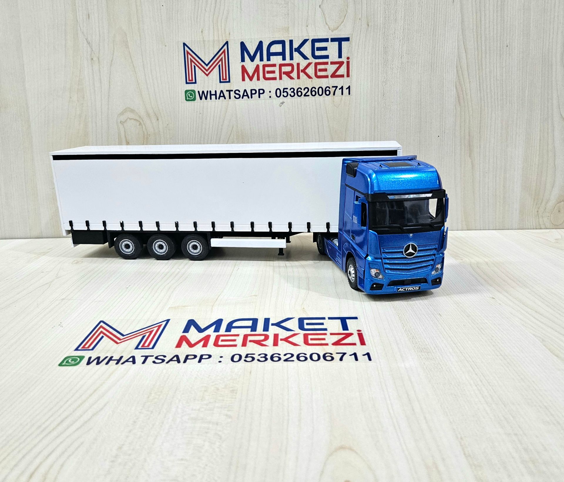 1/36 MAVİ MERCEDES ACTROS 1851 TENTE DORSELİ TIR MAKETİ