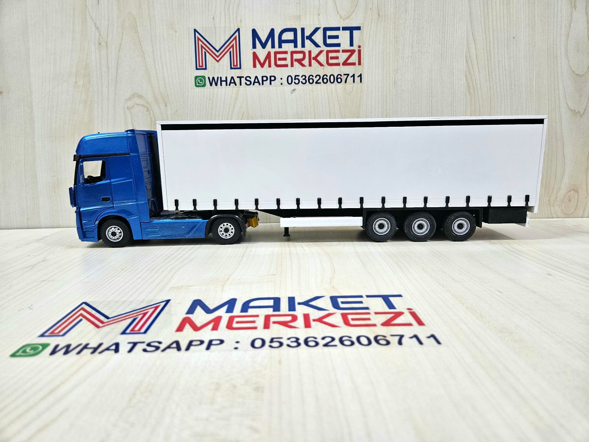 1/36 MAVİ MERCEDES ACTROS 1851 TENTE DORSELİ TIR MAKETİ