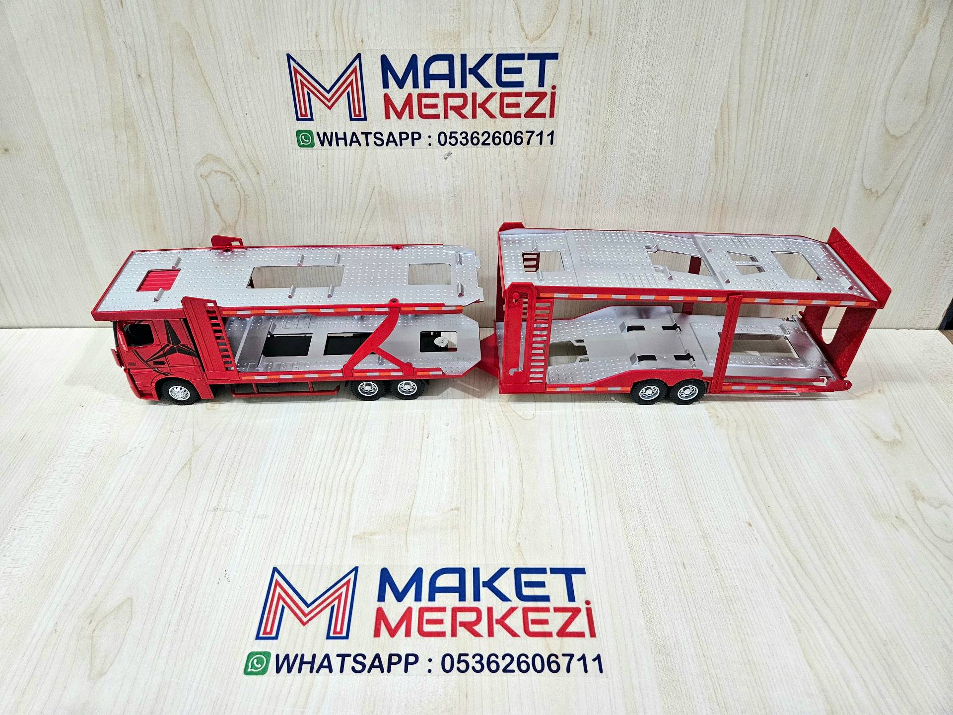 1/36 KIRMIZI MERCEDES ACTROS 1851 OTOMOBİL TRANSPORTER MAKETİ