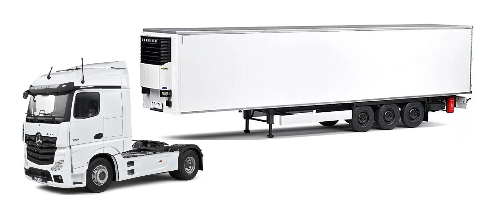 1/24 BEYAZ MERCEDES ACTROS MP5 1853 FRIGO DORSELİ TIR MAKETİ