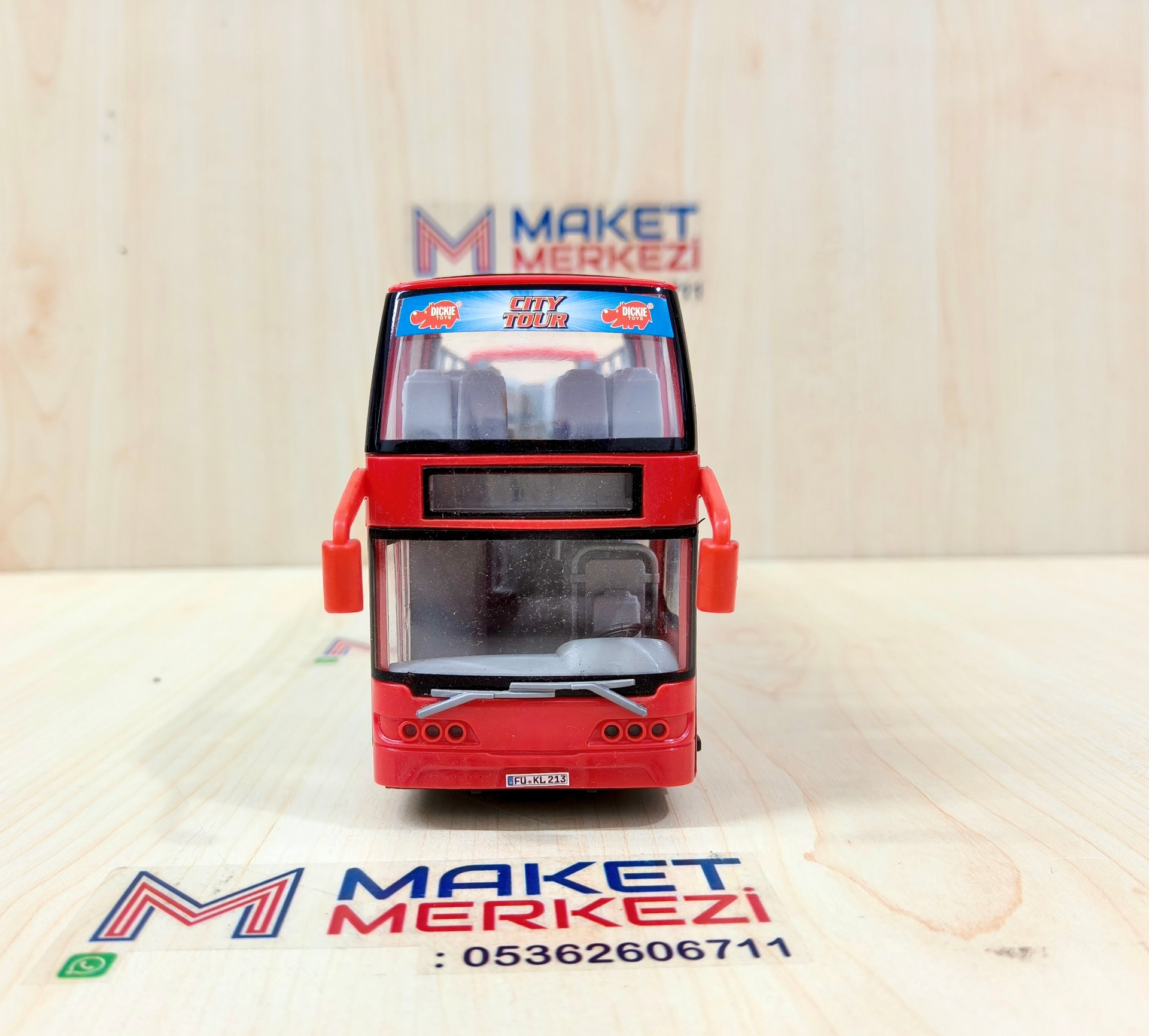1/43 KIRMIZI ÇİFT KATLI ÜSTÜ AÇIK OTOBÜS MAKETİ